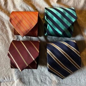 Brooks Brothers 100% Silk, Striped Neckties, Set of 4